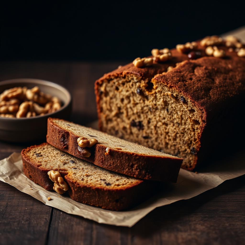 Scheibe Banana Bread mit Walnüssen