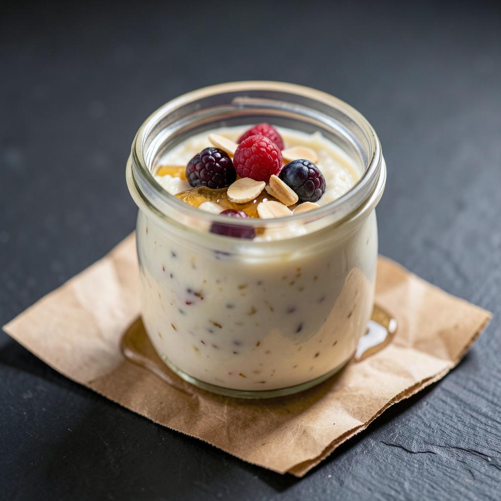 Birchermüsli im Weck-Glas mit Beeren und Apfel
