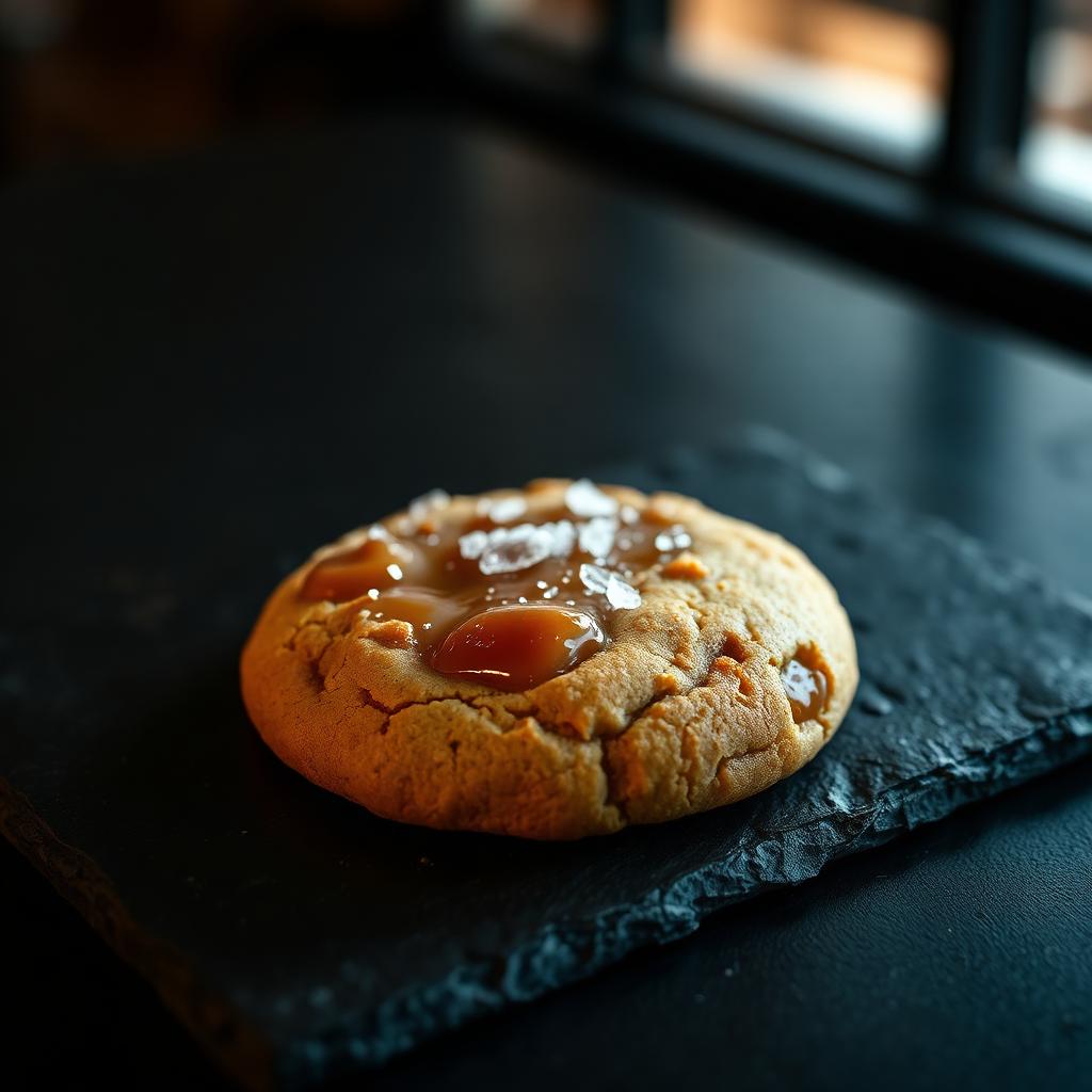 Salted Caramel Cookie mit Karamell und Meersalzflocken