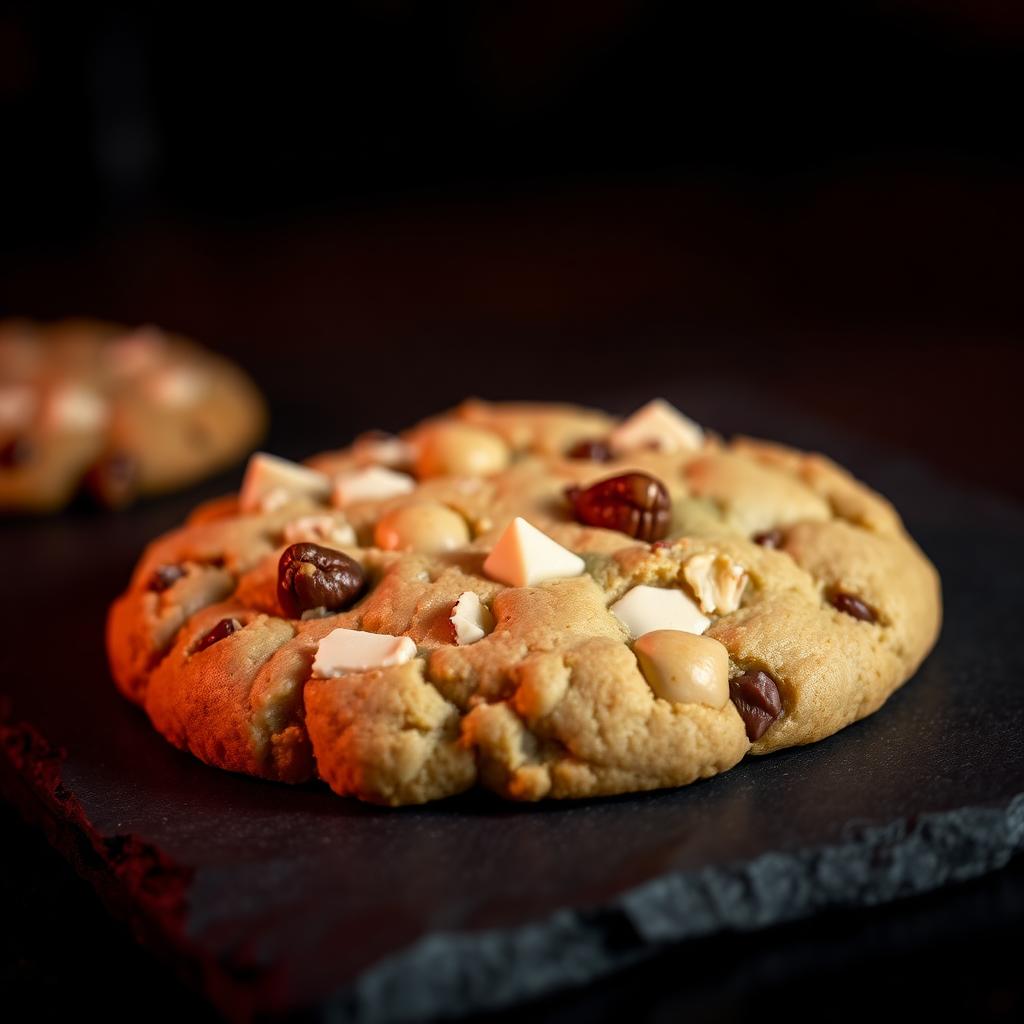 White Macadamia Cookie mit weißer Schokolade und Nüssen