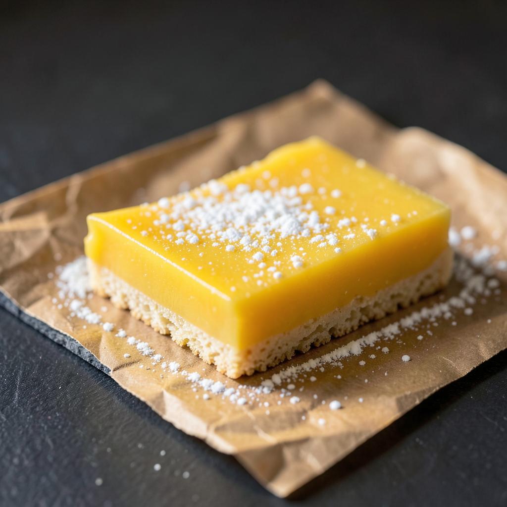 Lemon Bar mit Zitronencreme und Puderzucker