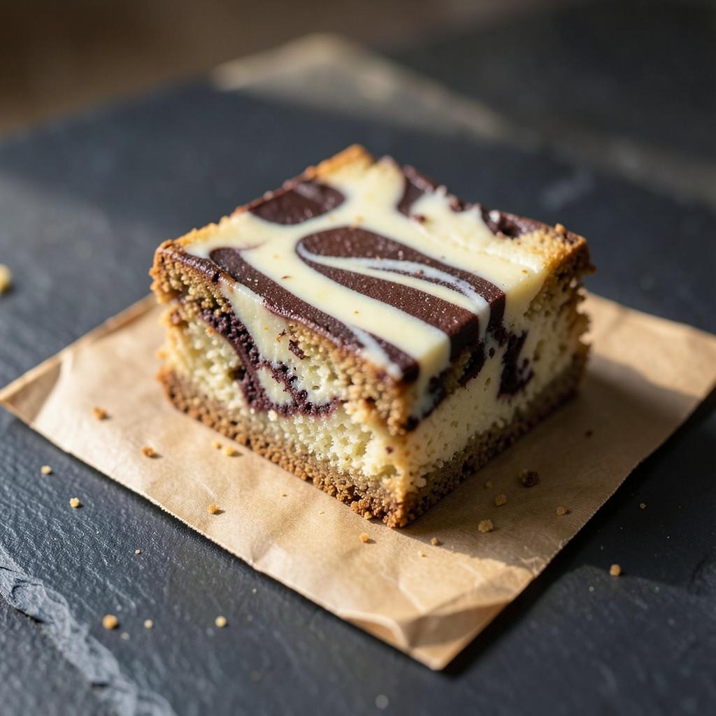 Stück Marmorkuchen mit Schoko-Vanille-Muster