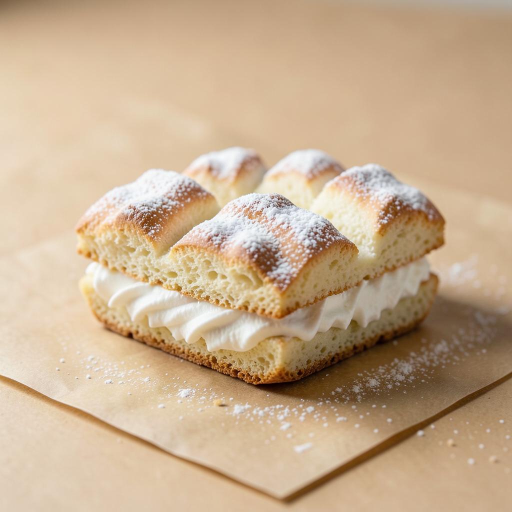 Mini Kardinalschnitte mit Baiser, Biskuit und Sahnefüllung