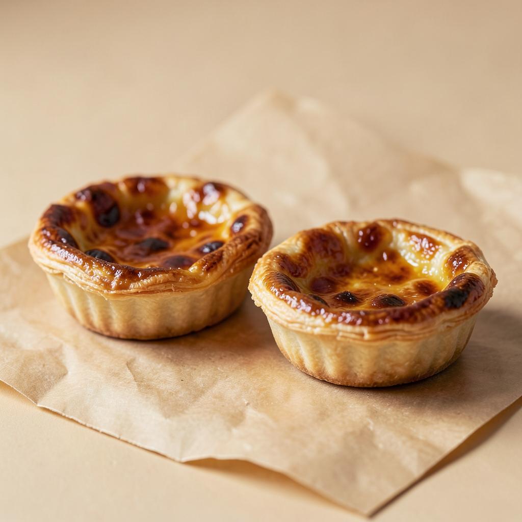 Portugiesische Pastéis de Nata mit karamellisierter Oberfläche