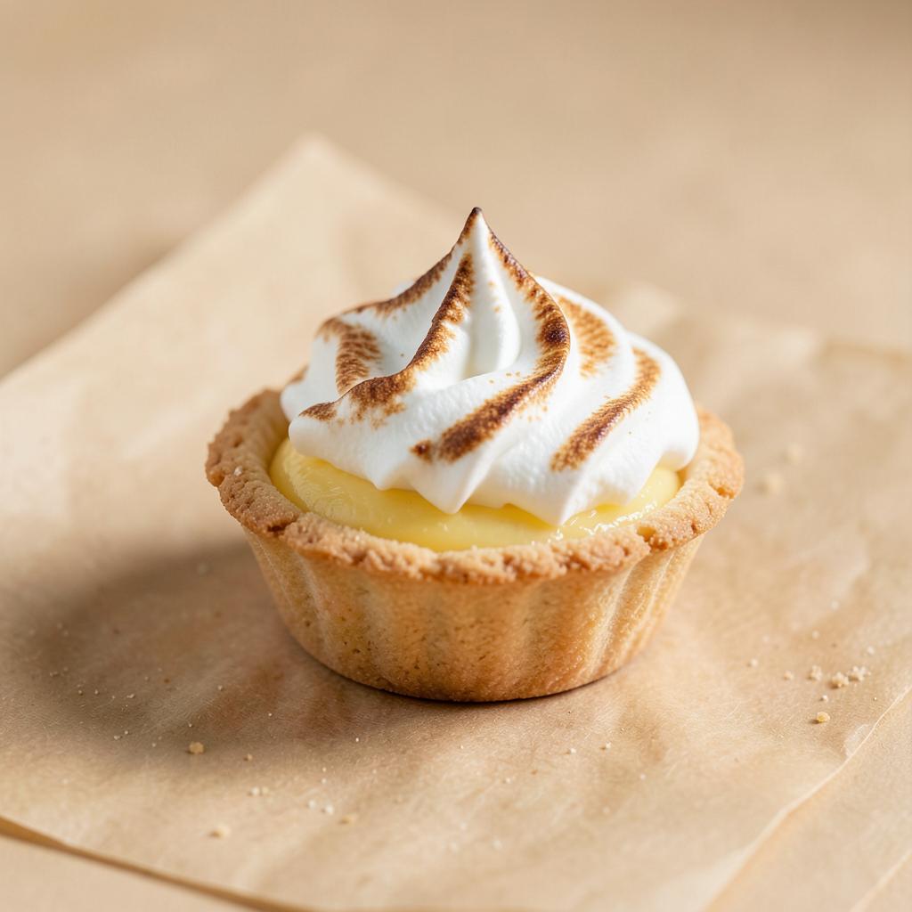 Lemon Meringue Tartlette mit flambierter Baiserhaube
