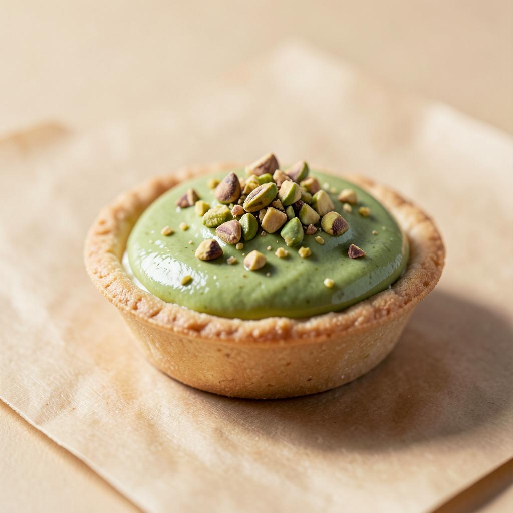 Pistazien-Tartelette mit Pistaziencreme und Pistazienbruch