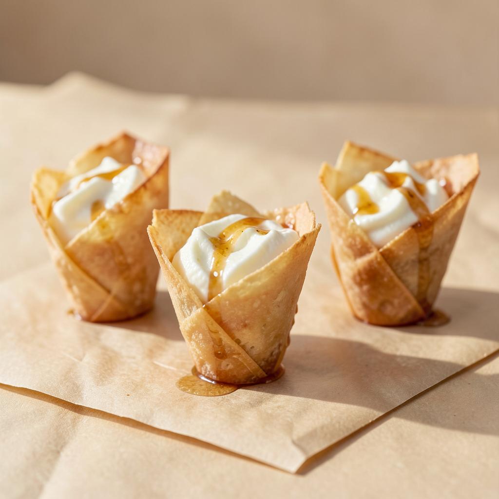 Trigona Panoramatos, Filoteig-Hörnchen mit Vanillecreme